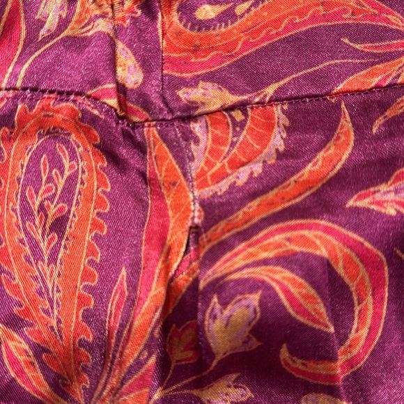 9. Free People Good Days Satin Paisley Trousers FLAWED - Picture 7 of 8